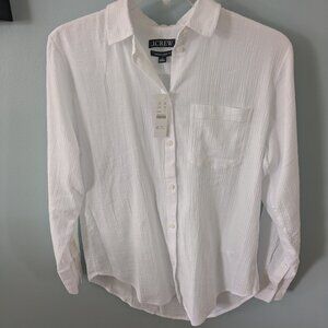 J. Crew White Gauze Garçon classic shirt  sz 2